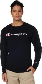 Champion Men's Long Sleeve T-Shirt, Classic Jersey Long-Sleeve Tee Shirt for Men, Script - Image 6